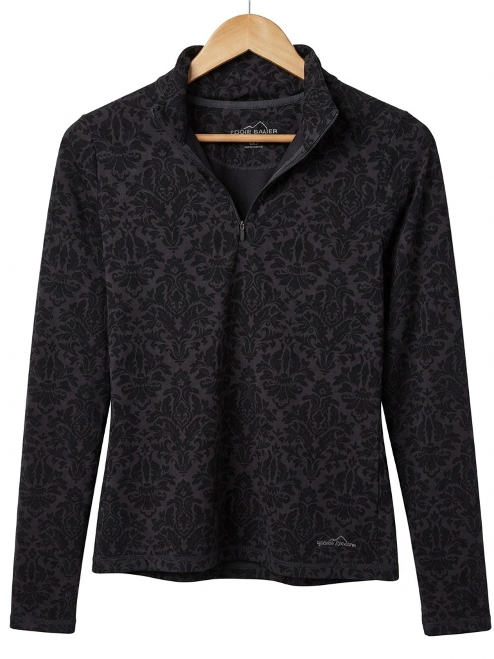 Eddie Bauer Women’s Black Floral 1/4 Zip Pullover Size Small